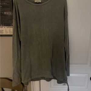 Easel Heather Gray Long Sleeve Top